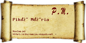 Pikó Mária névjegykártya